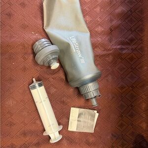 Gray Collapsible Water Filter Bottle with Replacement Filter